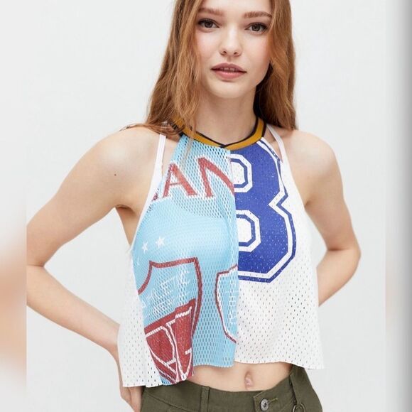 URBAN Outfitters Bdg Field Mesh Cropped Tank Top - Picture 1 of 7